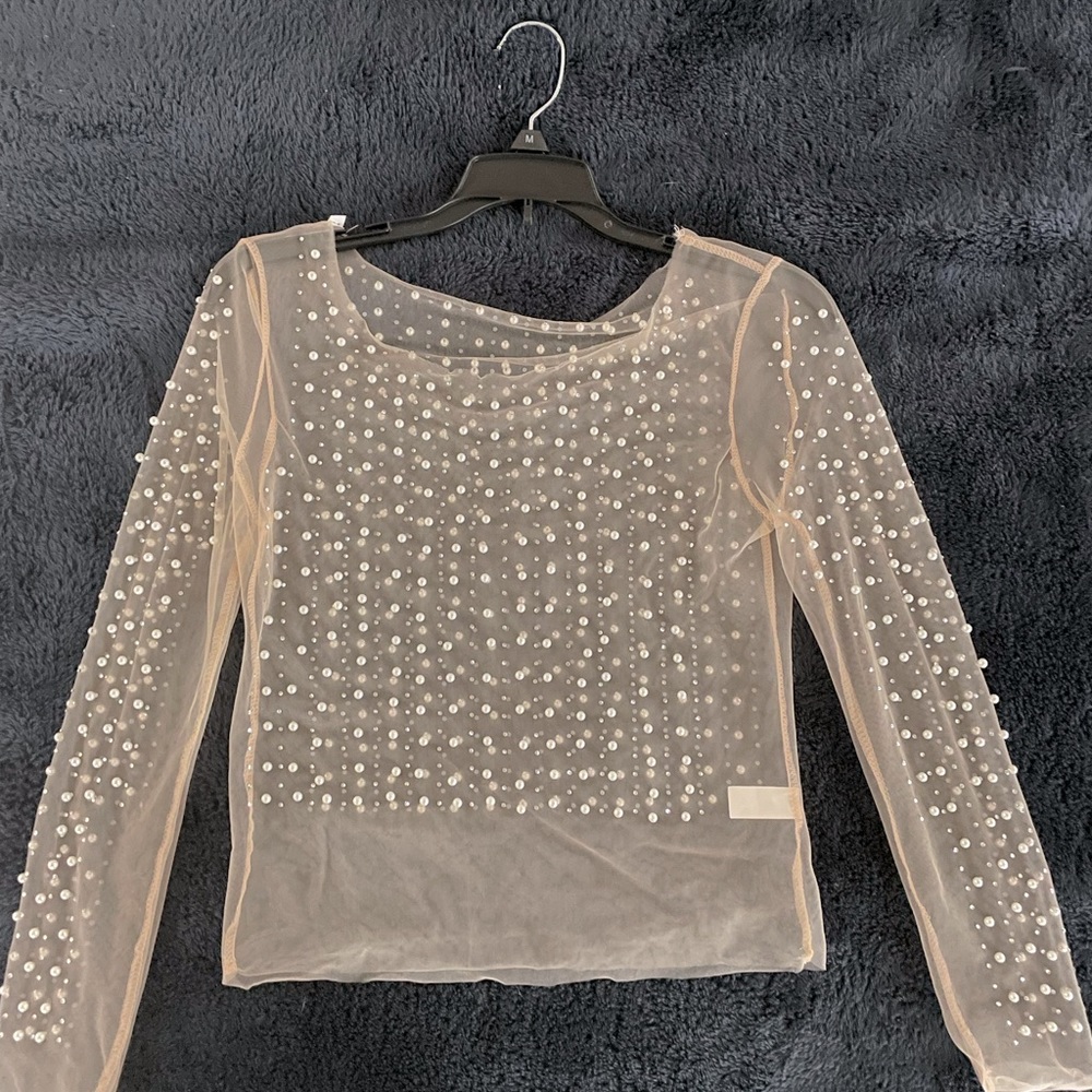 Amazon Pearl sheer crop top